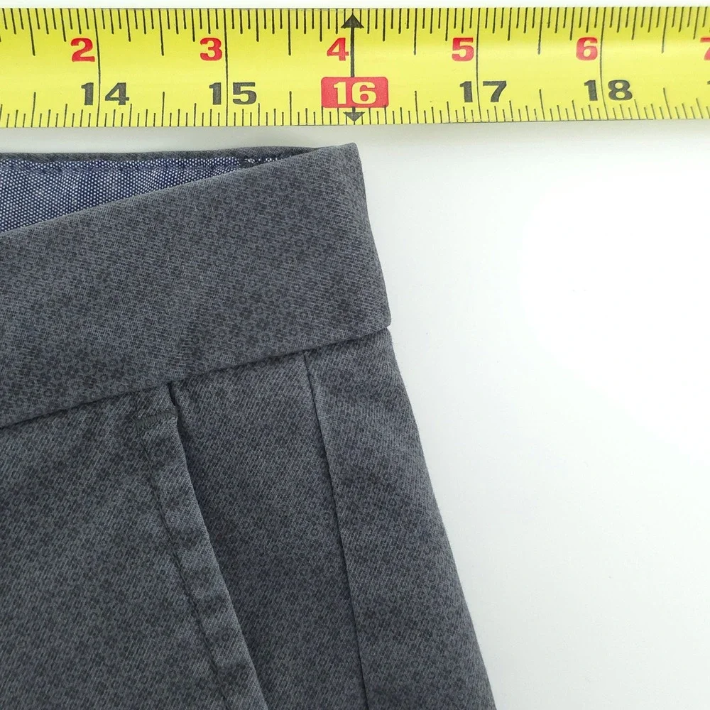 Banana Republic Mens Chino Fulton Skinny 32x30 Gray Micro Pattern Stretch Pants